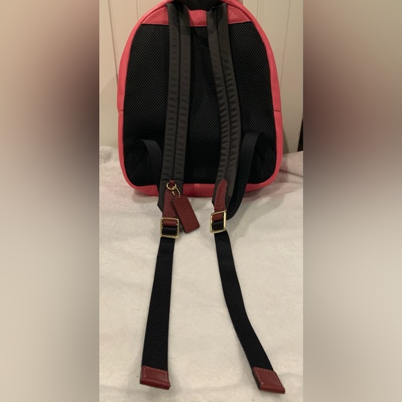 Coach Pink Ruby Charlie Block Medium Pebbled Leather Backpack NEW WITH TAGS - Picture 5 of 16